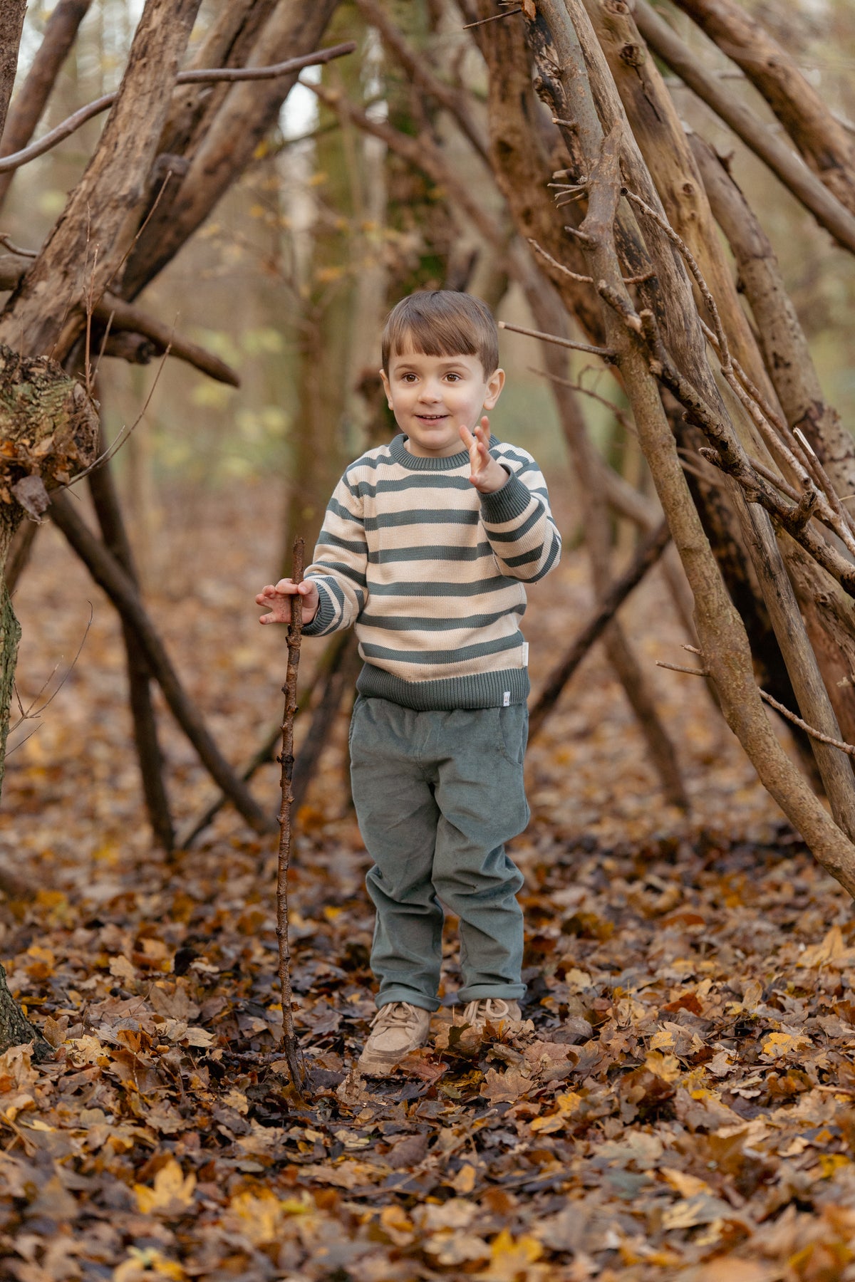 Green Stripe Knitted Sweater | Forest Friends