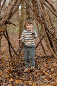 Green Stripe Knitted Sweater | Forest Friends