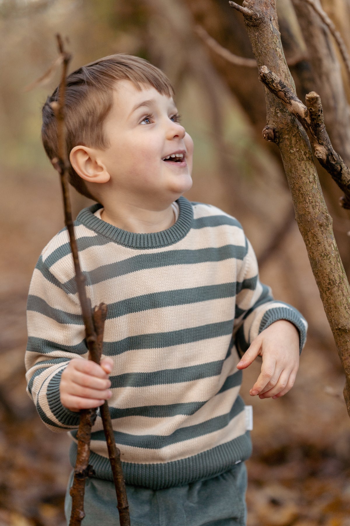 Green Stripe Knitted Sweater | Forest Friends