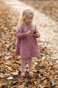 Pink Long Sleeve Corduroy Dress | Fairy Garden