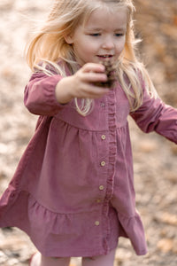 Pink Long Sleeve Corduroy Dress | Fairy Garden