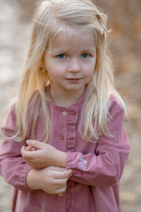 Pink Long Sleeve Corduroy Dress | Fairy Garden
