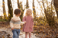 Pink Long Sleeve Corduroy Dress | Fairy Garden