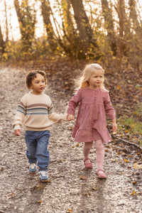 Pink Long Sleeve Corduroy Dress | Fairy Garden