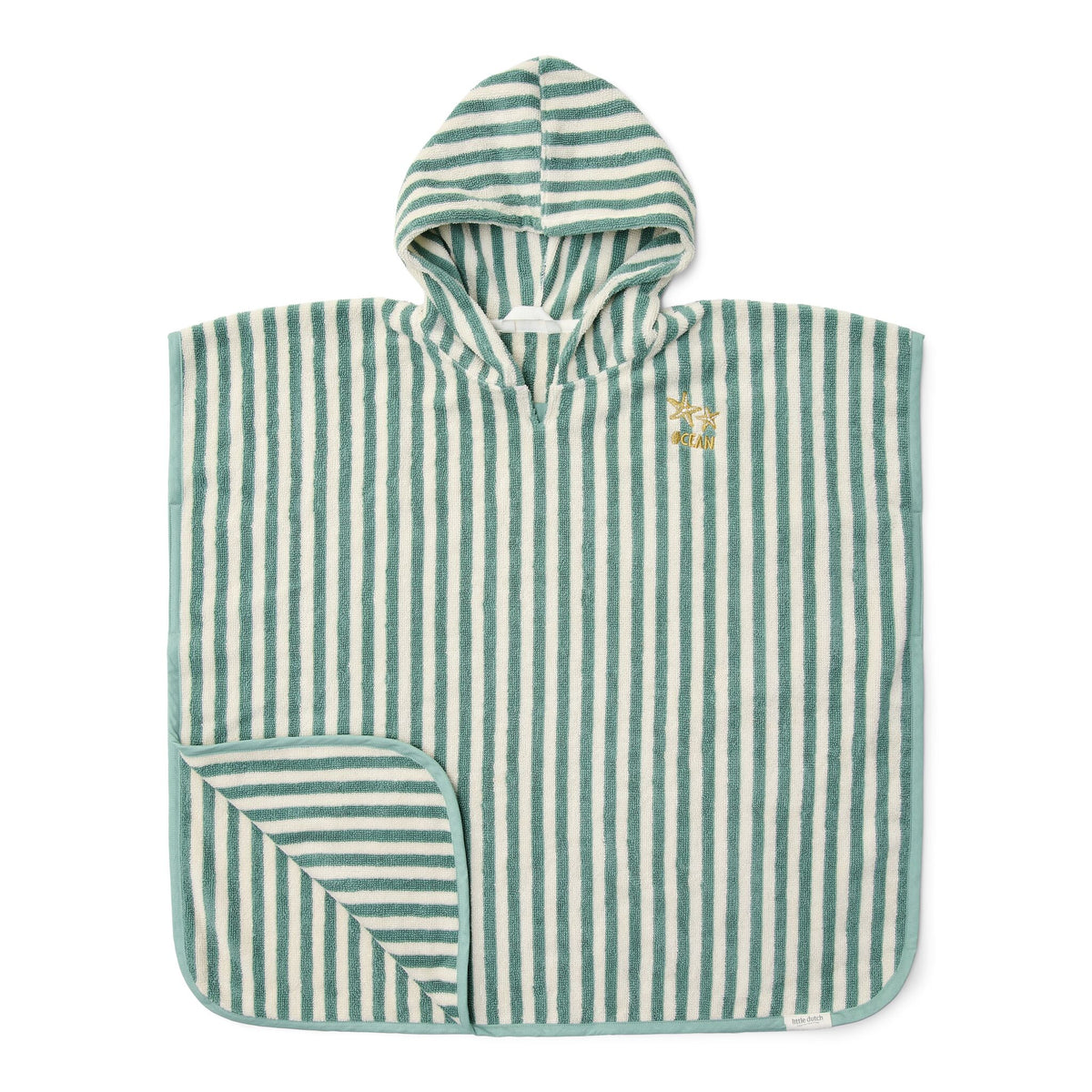 Beach Poncho - Seashells and Stripes