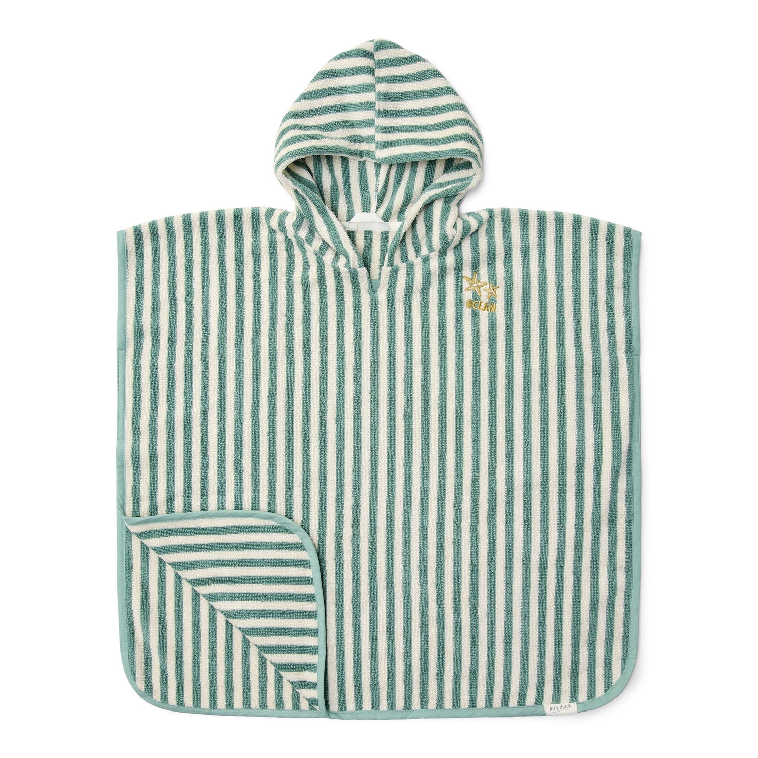 Beach Poncho - Seashells and Stripes