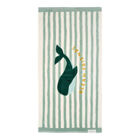 Beach Towel - Seashells and Stripes Surf Blue