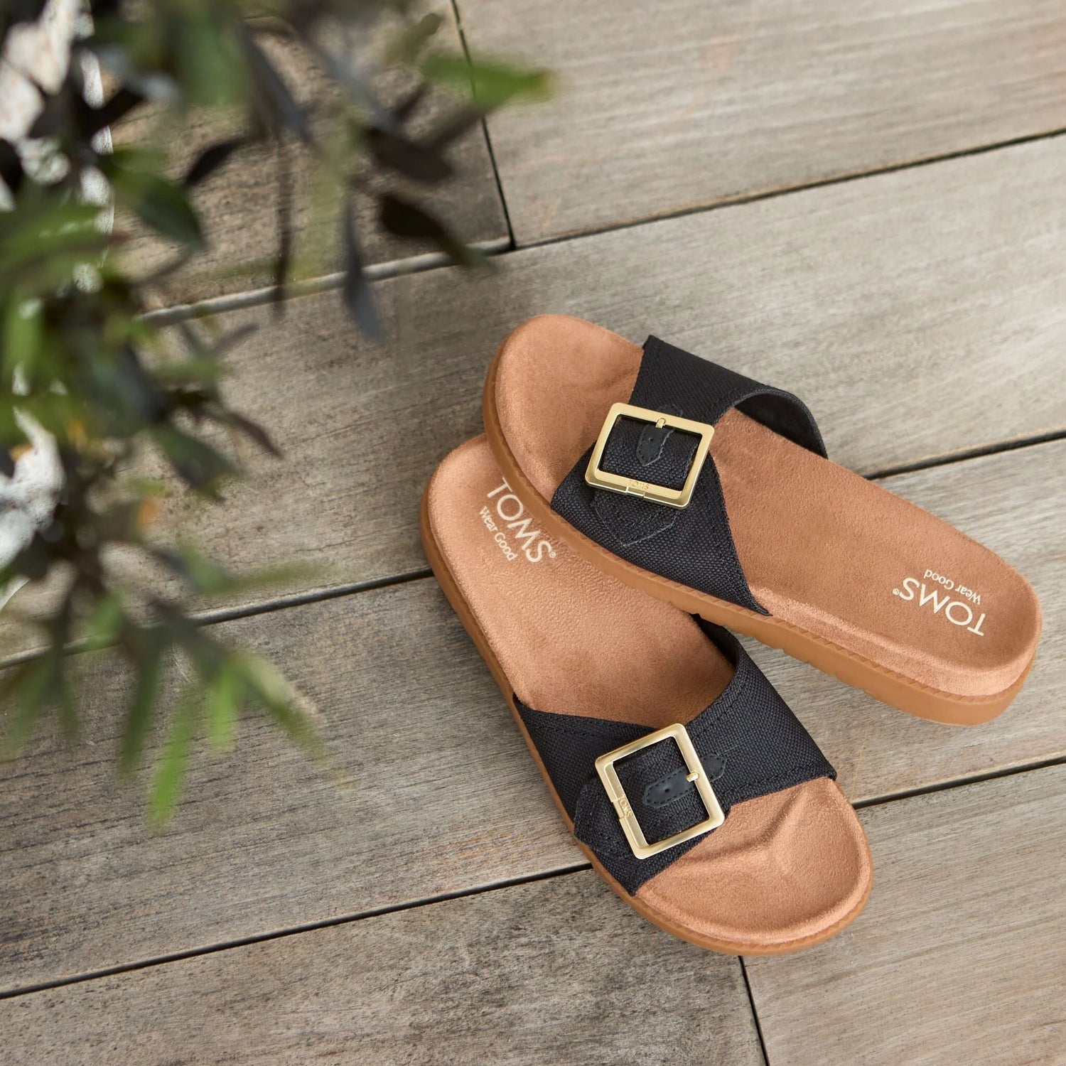 Women's Marin Slide Sandal | Black Canvas