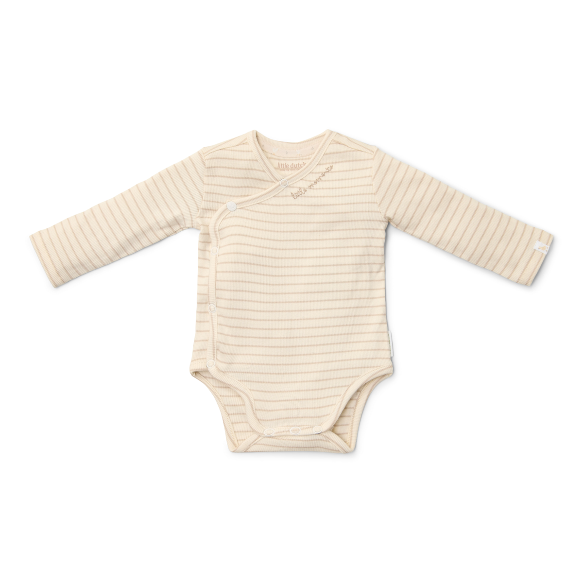 Bodysuit Wrap Long Sleeve | Soft Beige Stripes