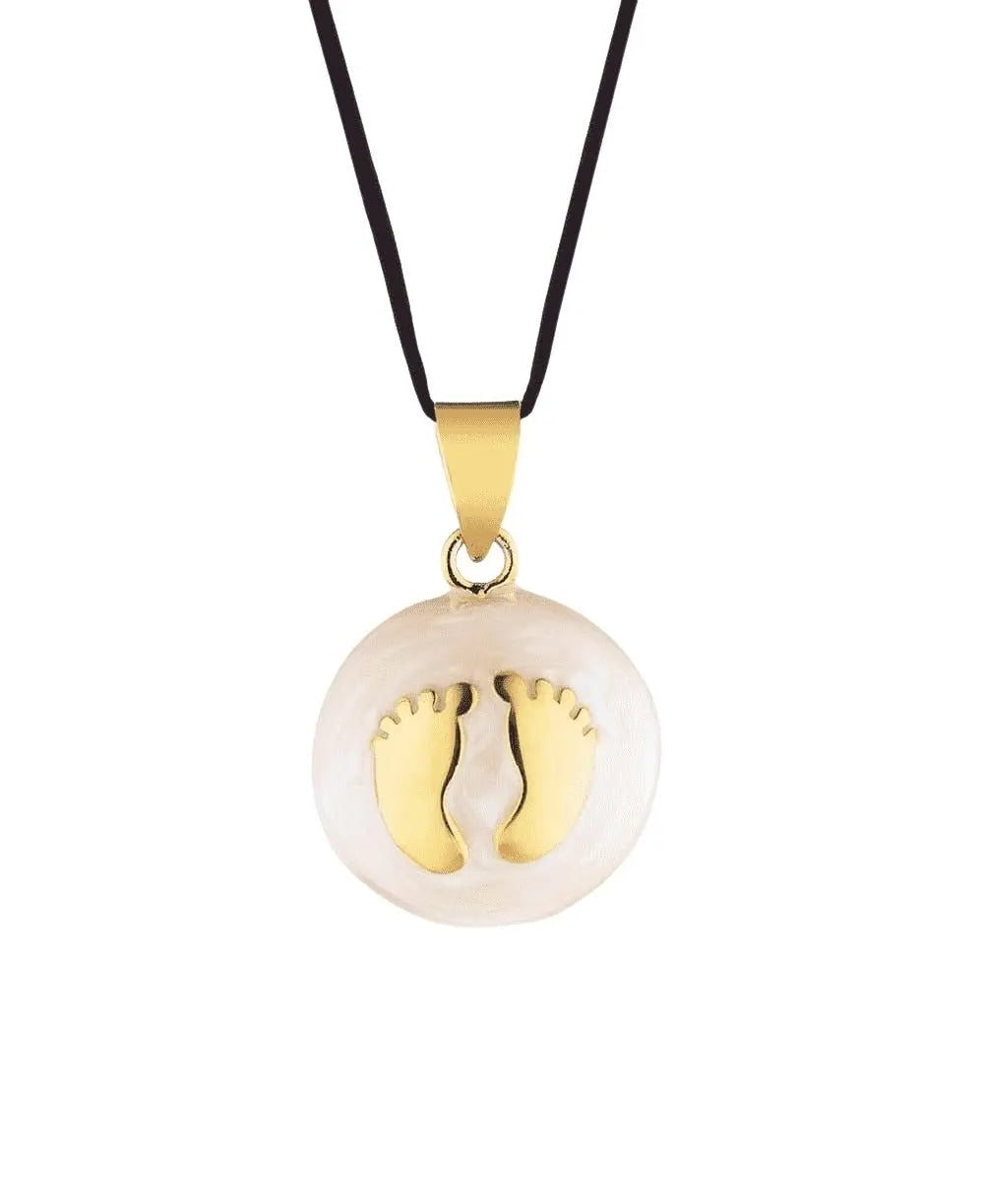 Maternity Bola Baby Feet Gold | Beige Enamel