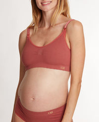 Zoe terracotta pregnancy and nursing bra