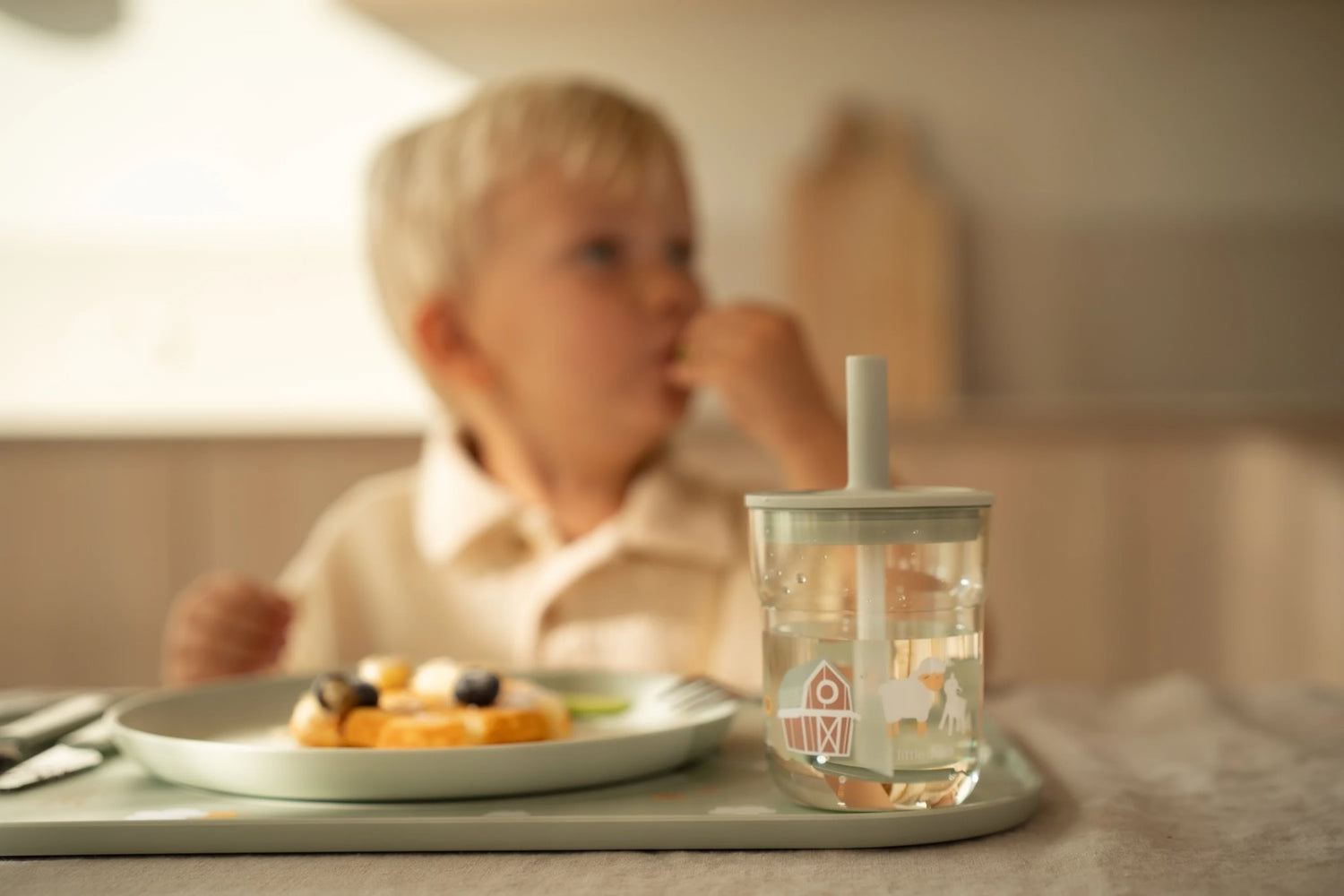 Children's Glass with Straw - Little Farm