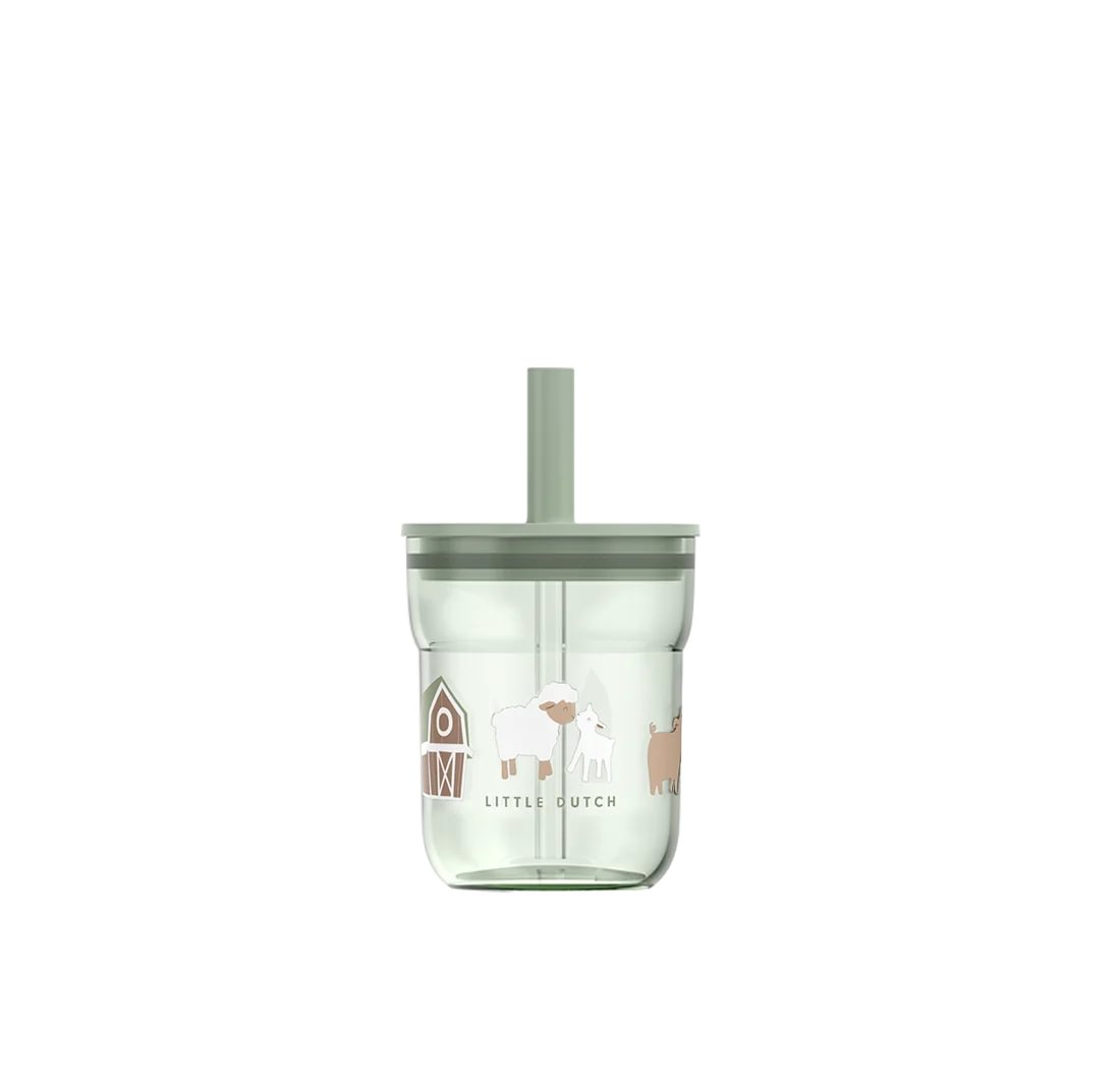 Children's Glass with Straw - Little Farm