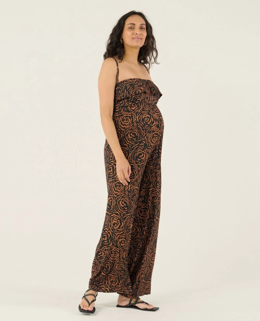 Irma Maternity Jumpsuit | Brown