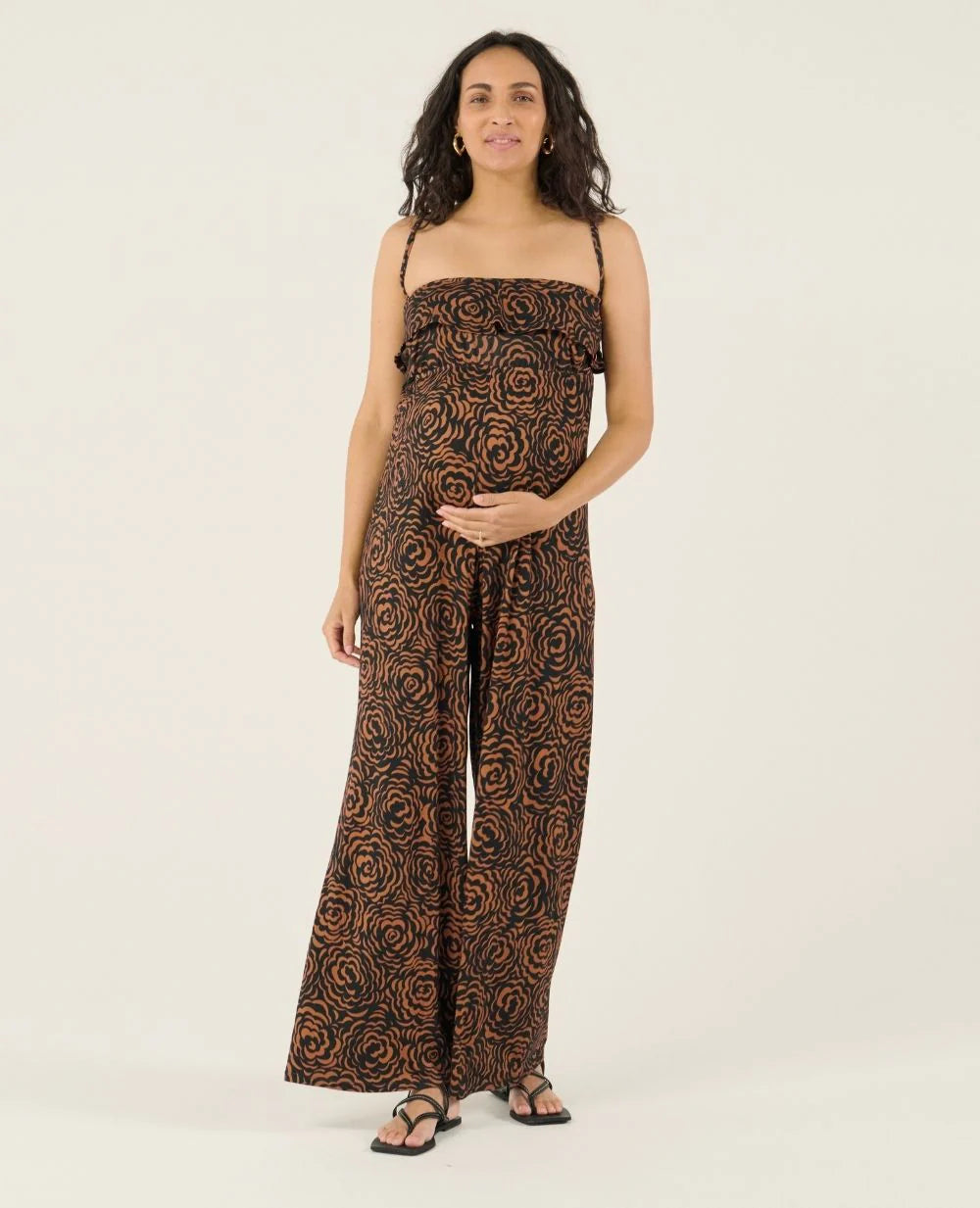 Irma Maternity Jumpsuit | Brown