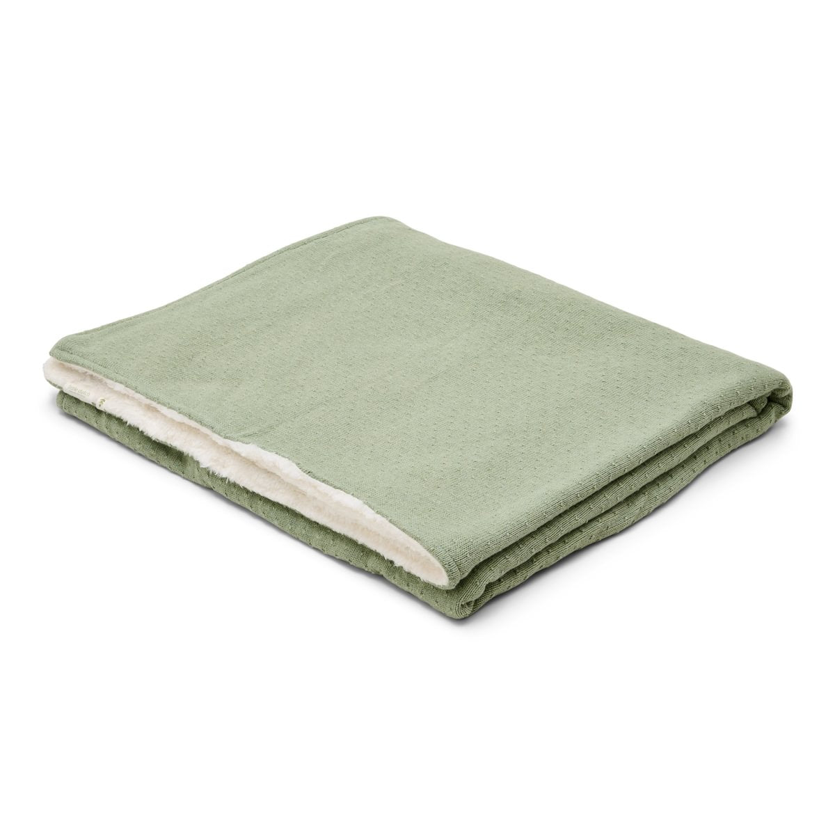 Knitted Cot Blanket | Pure Sage
