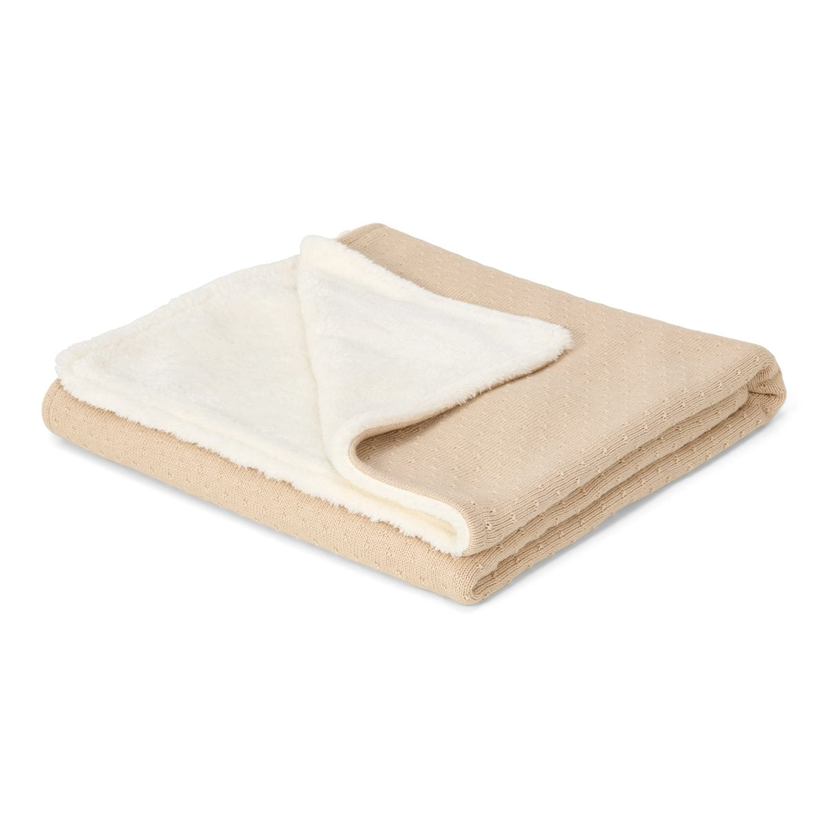 Fleece Knitted Bassinet Blanket | Pure Soft Beige