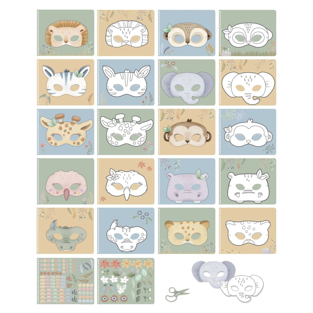 Cut & Play Masks | Safari Friends