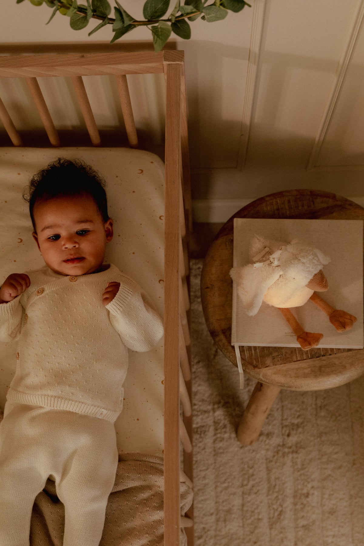 Knitted Off-White Wrap Cardigan | Newborn Naturals