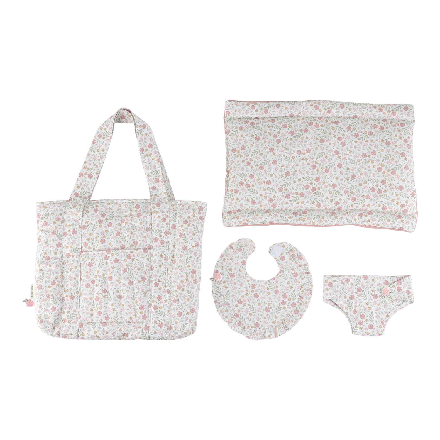 Doll Diaper Bag Soft Flowers | Essentials