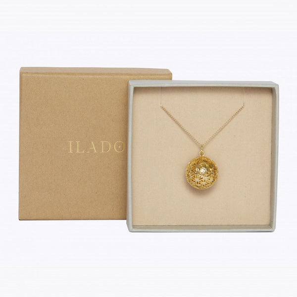 Necklace - Flower of life pregnancy ball Yellow Gold