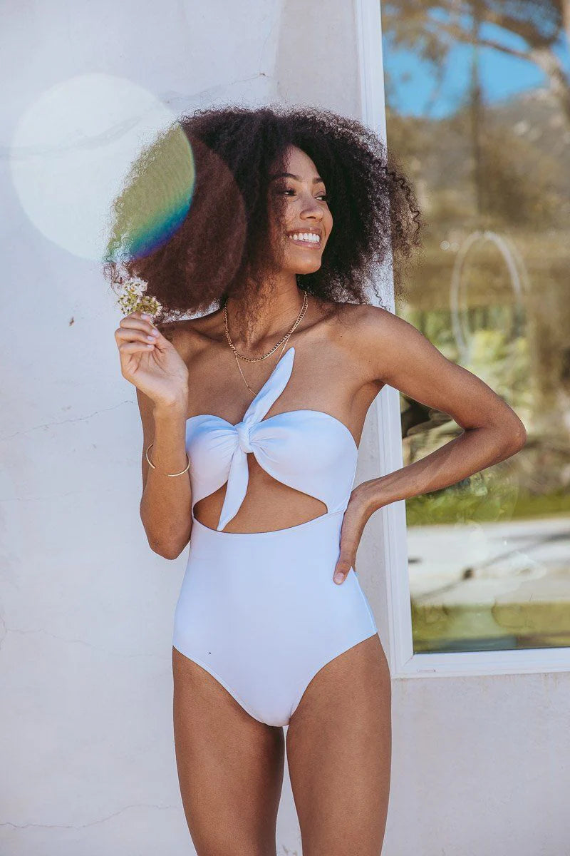 Valentina Front-Tie One-Piece - White