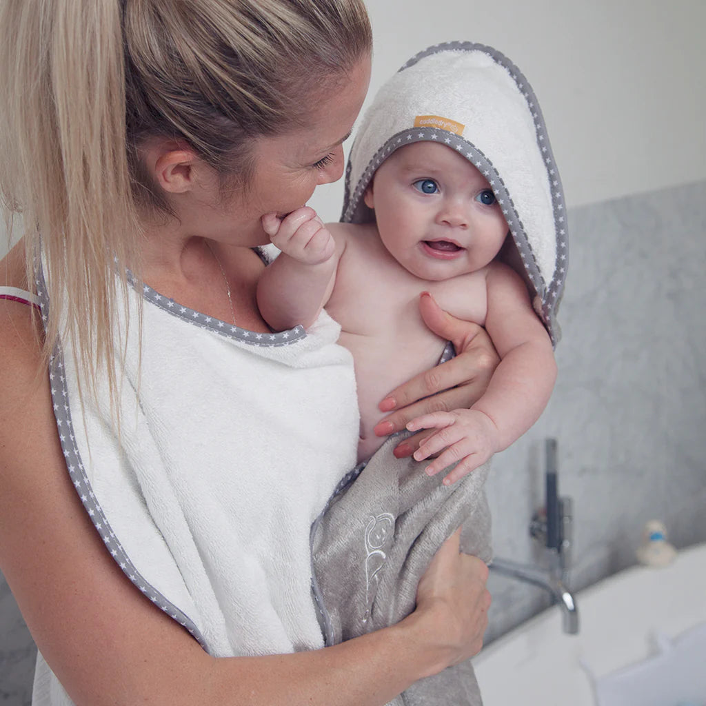 Cuddledry 'Hands-free' baby towel grey star