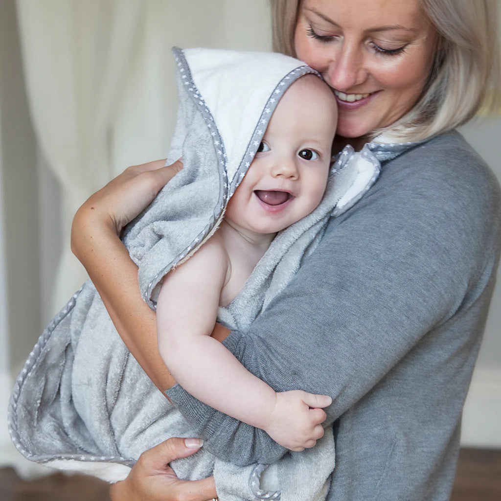 Cuddledry 'Hands-free' baby towel grey star