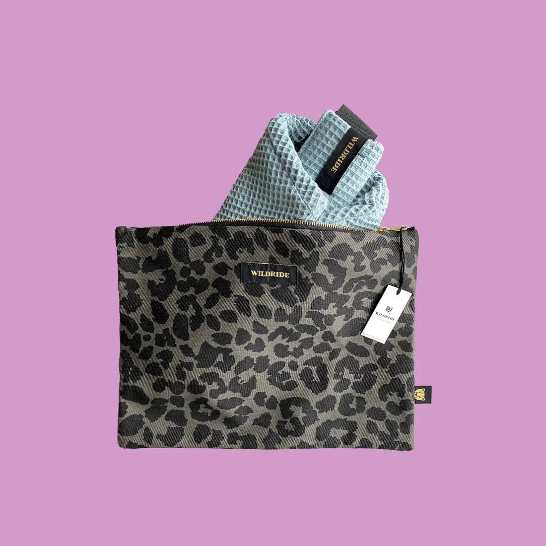 Grey Leopard Pouch