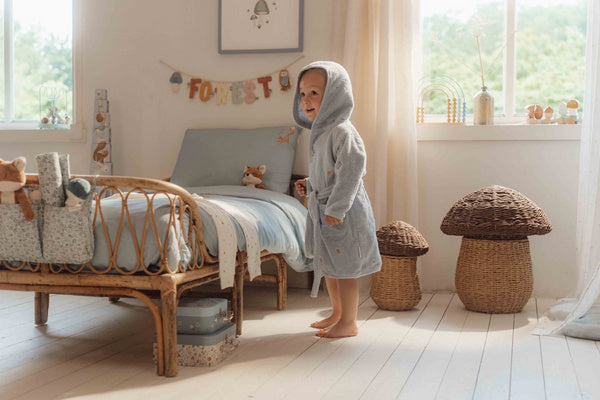 Children's embroidered bathrobe Blue