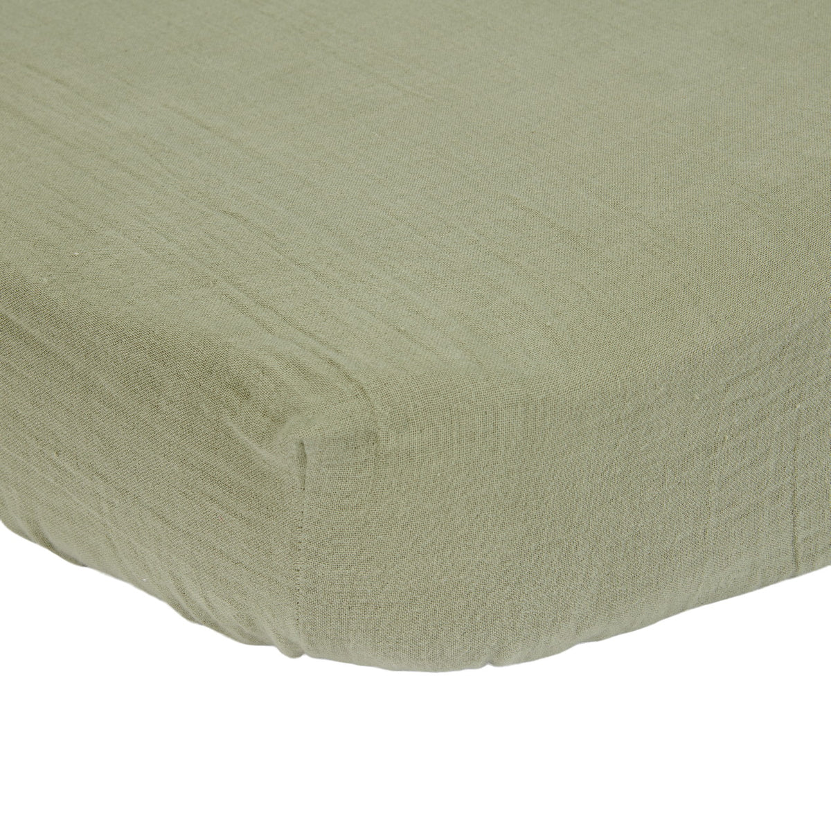 Fitted cot sheet muslin Olive – My Favourite Things Shop