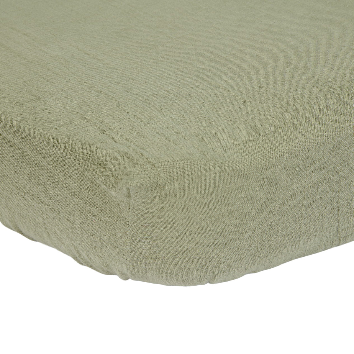 Fitted cot sheet muslin Olive