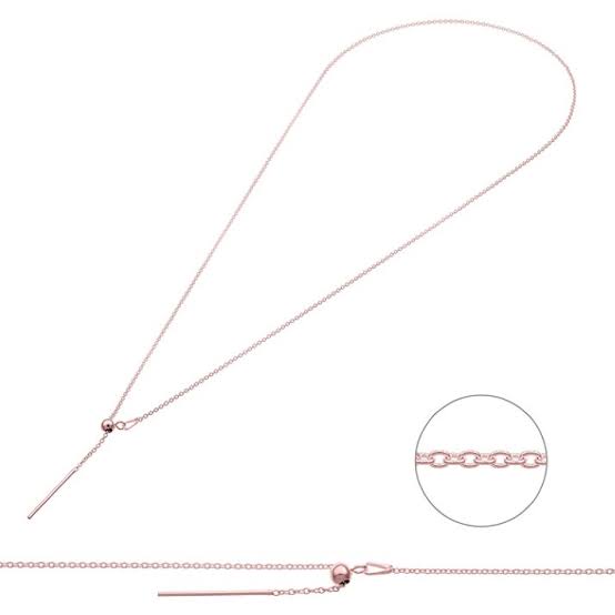 Pink Gold Plated Chain Necklace
