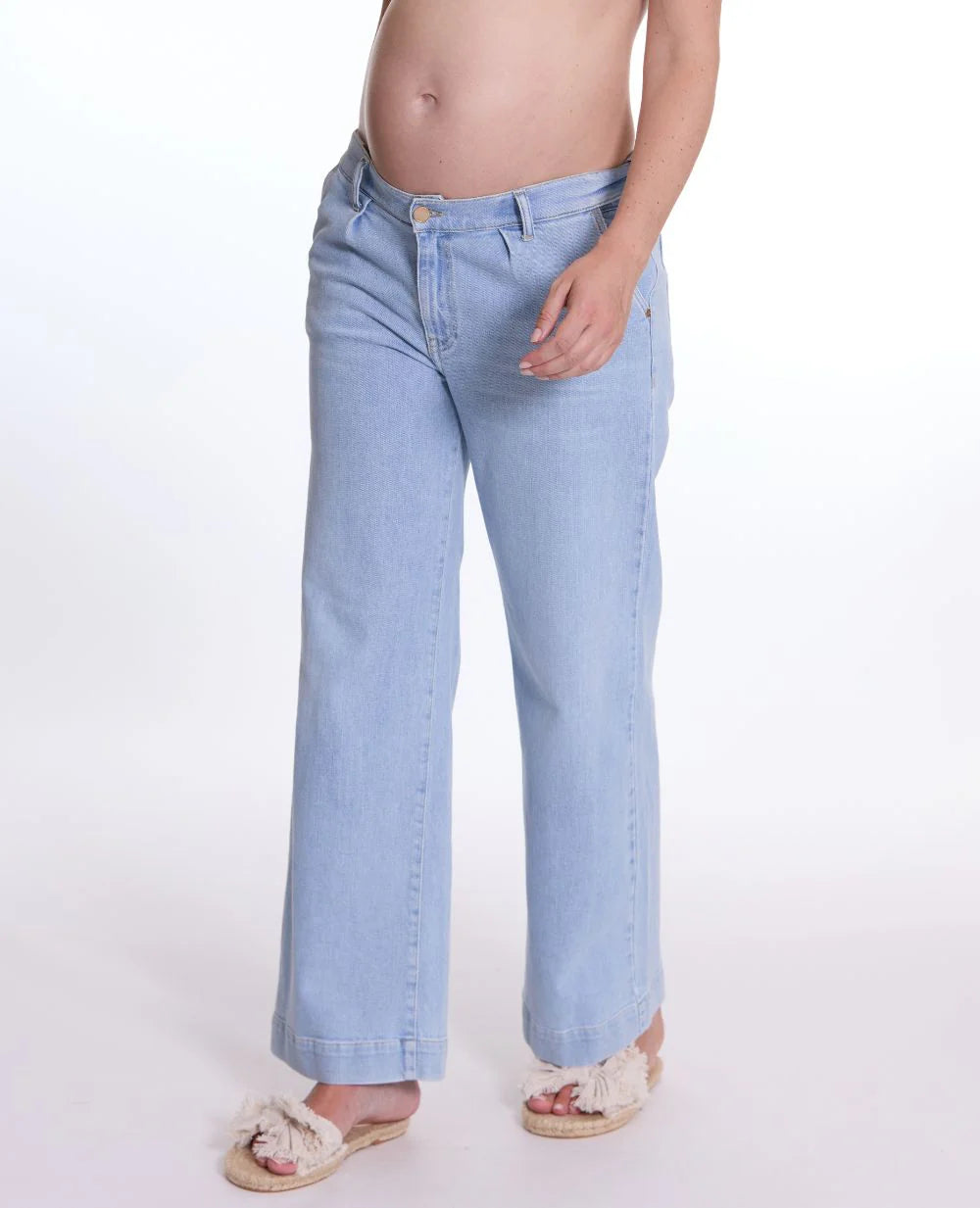 Kelly Maternity Wide Leg Jeans | Light Blue