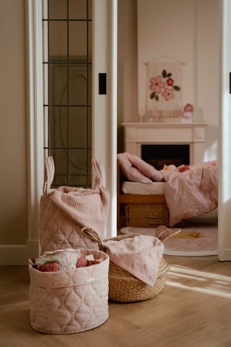 Quilted Storage Basket Medium | Pure Blossom