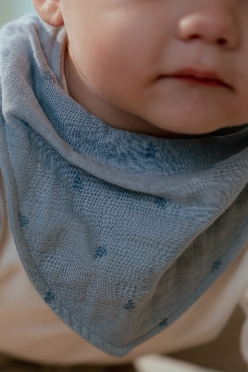 2-Pack Bandana Bib | Pure Denim Blue
