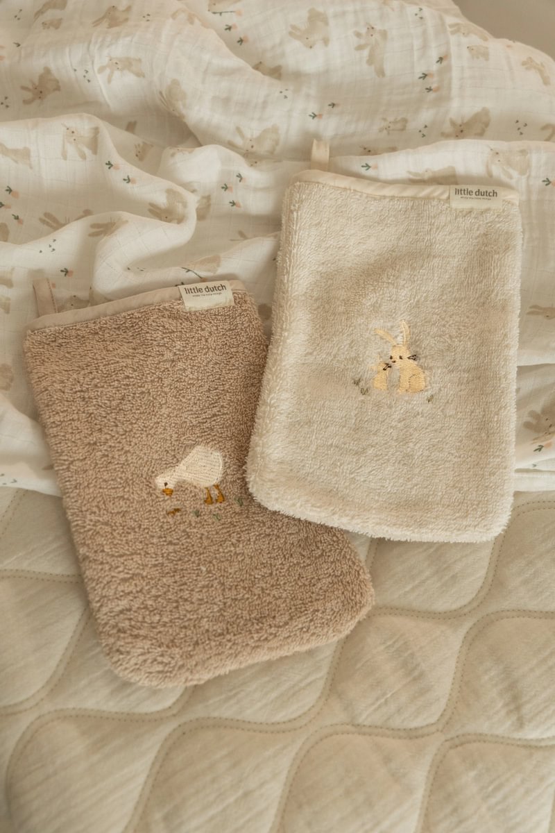 Embroidered Washcloths Set | Baby Bunny