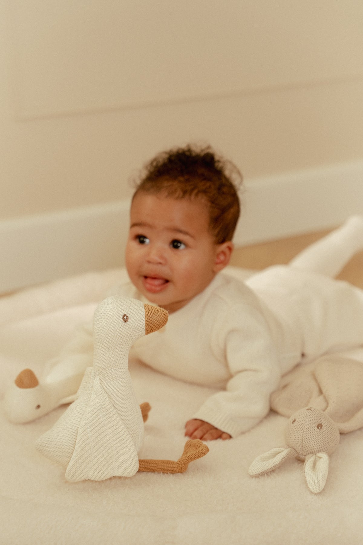 Knitted Off-White Wrap Cardigan | Newborn Naturals