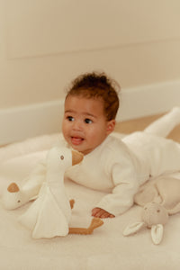 Knitted Off-White Wrap Cardigan | Newborn Naturals