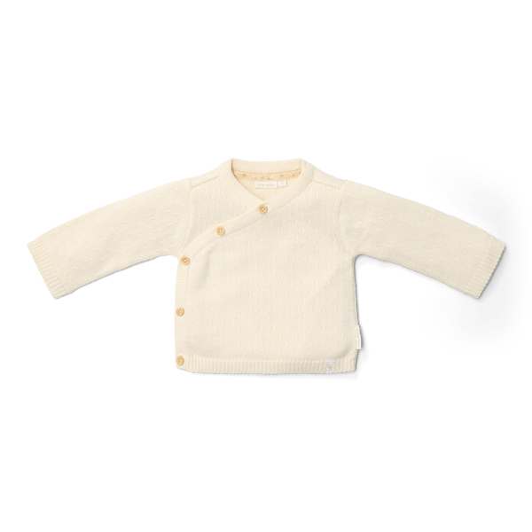 Knitted Off-White Wrap Cardigan | Newborn Naturals