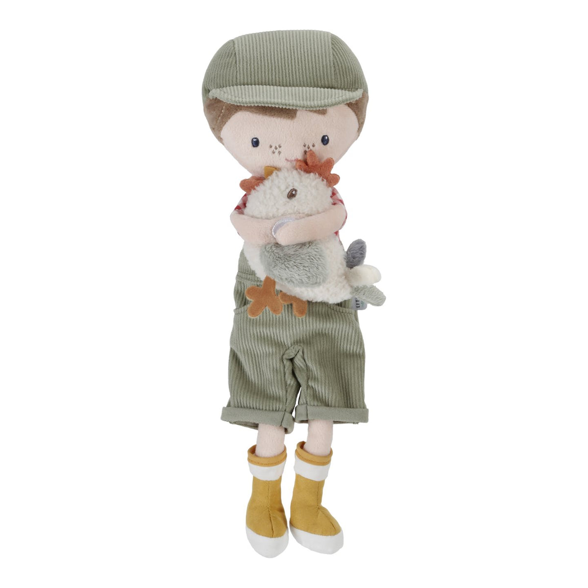 Cuddle doll Farmer Jim with chicken 35cm