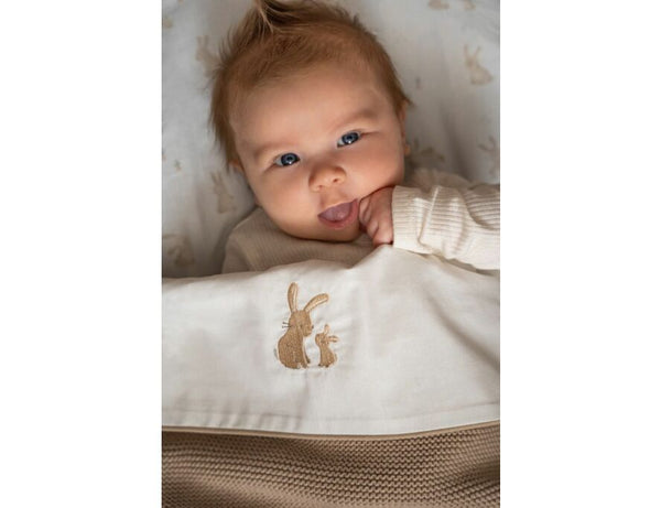 Cot Sheet Embroided Baby Bunny