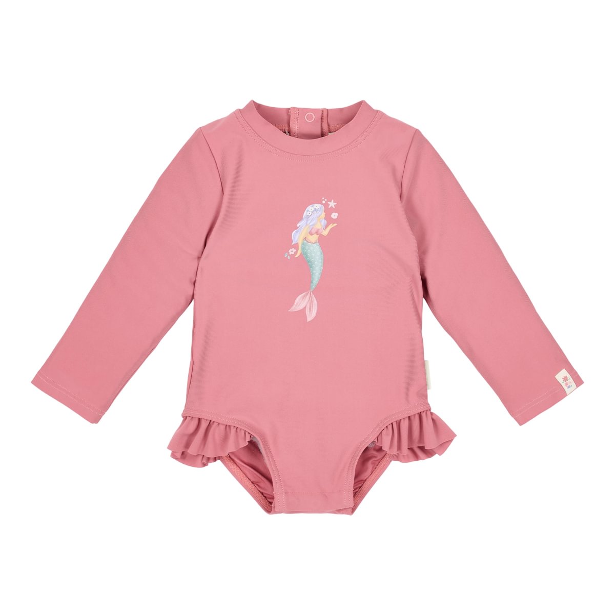 Long-Sleeve Swimsuit with Ruffles | Dreamy Pink