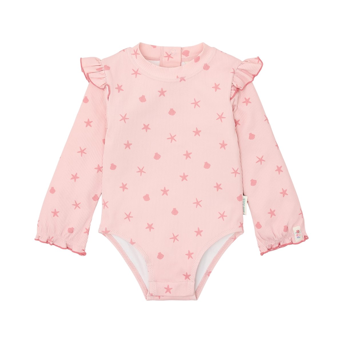 Long-Sleeve Swimsuit with Ruffles | Dreamy Seashells