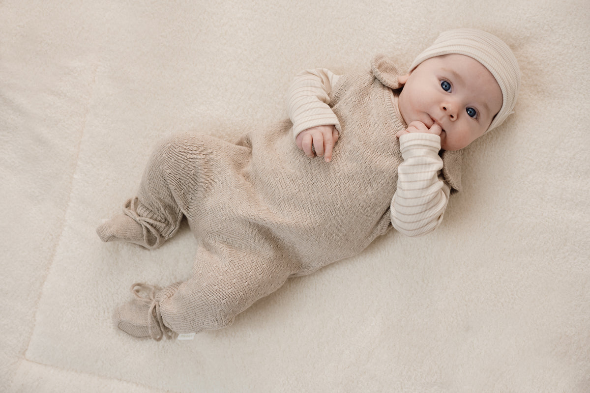 Knitted Booties Soft Beige | Newborn Naturals