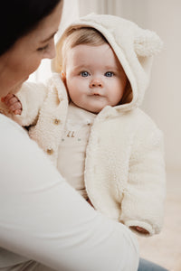 Teddy Cardigan Off White | Newborn Naturals