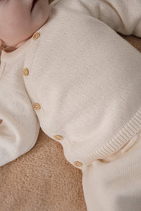 Knitted Off-White Wrap Cardigan | Newborn Naturals