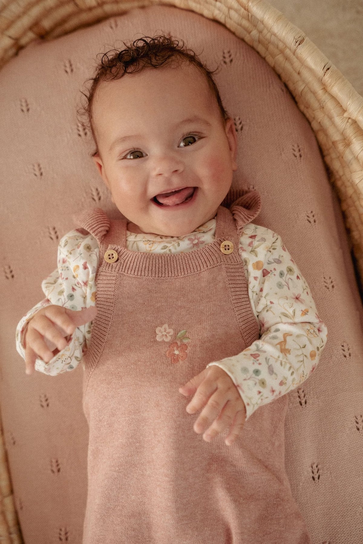 Knitted One-Piece Suit - Fairy Pink
