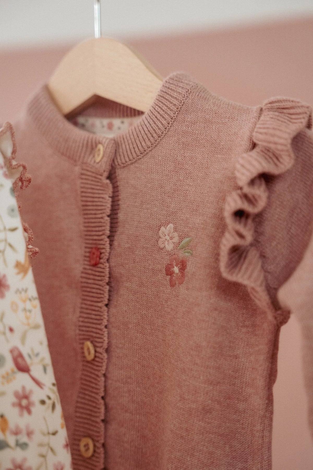 Knitted Cardigan - Fairy Pink