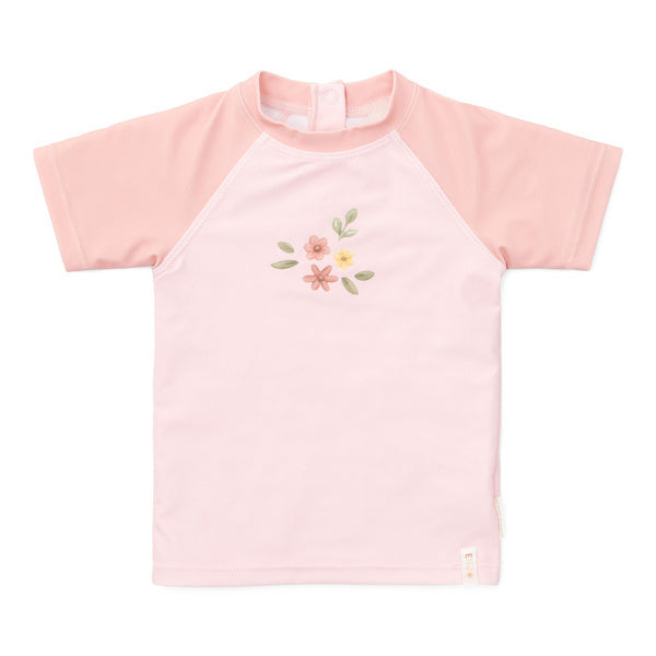 Short Sleeve Swim Shirt | Flower Pink